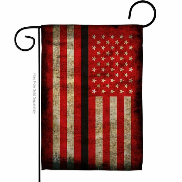 Patio Trasero 13 x 18.5 in. Thin Black Line Garden Flag with Armed Forces Service Double-Sided  Horizontal Flags PA3910389